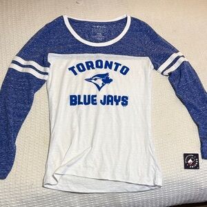 Blue and White Long Sleeve Women's Tee